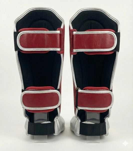 GLADIATE "TIGER" Shin Guards Red/Silver