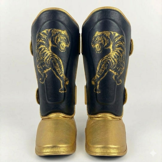 GLADIATE "TIGER" Shin Guards Black/Gold