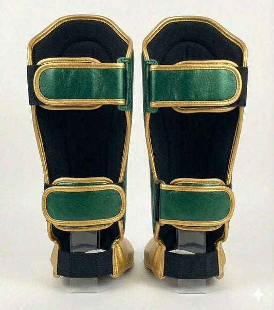 GLADIATE "TIGER" Shin Guards Green/Gold
